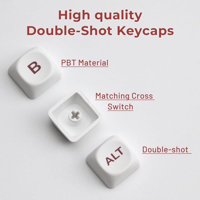 OHY XVX MOA Profile Cherry Blossom PBT Keycaps, 140-Key Dye-Sub Keycaps for ANSI/ISO Layout (Compatible with Cherry MX Switches & GK61/68/87/96/104/108, Includes 6.25u Spacebar) - Image 5